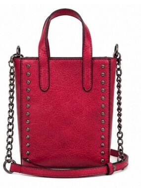 Studded Red Mini Crossbody Bag